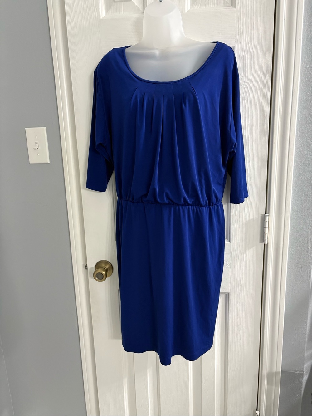 Jessica Howard Royal Blue Scoop-Neck Midi Dress